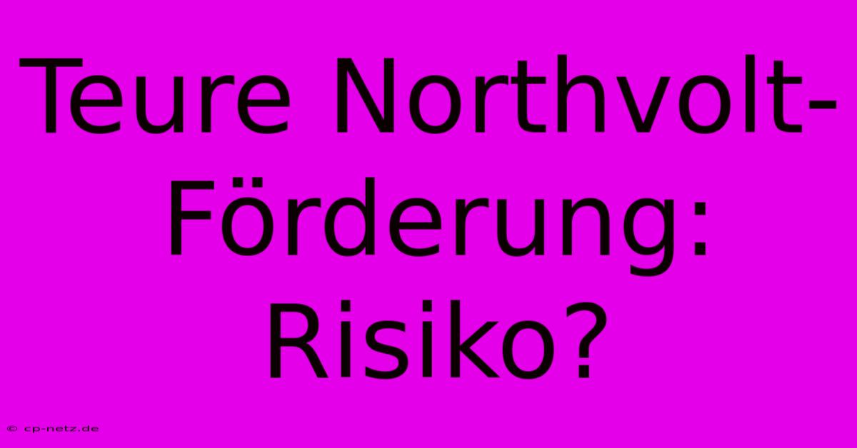 Teure Northvolt-Förderung: Risiko?