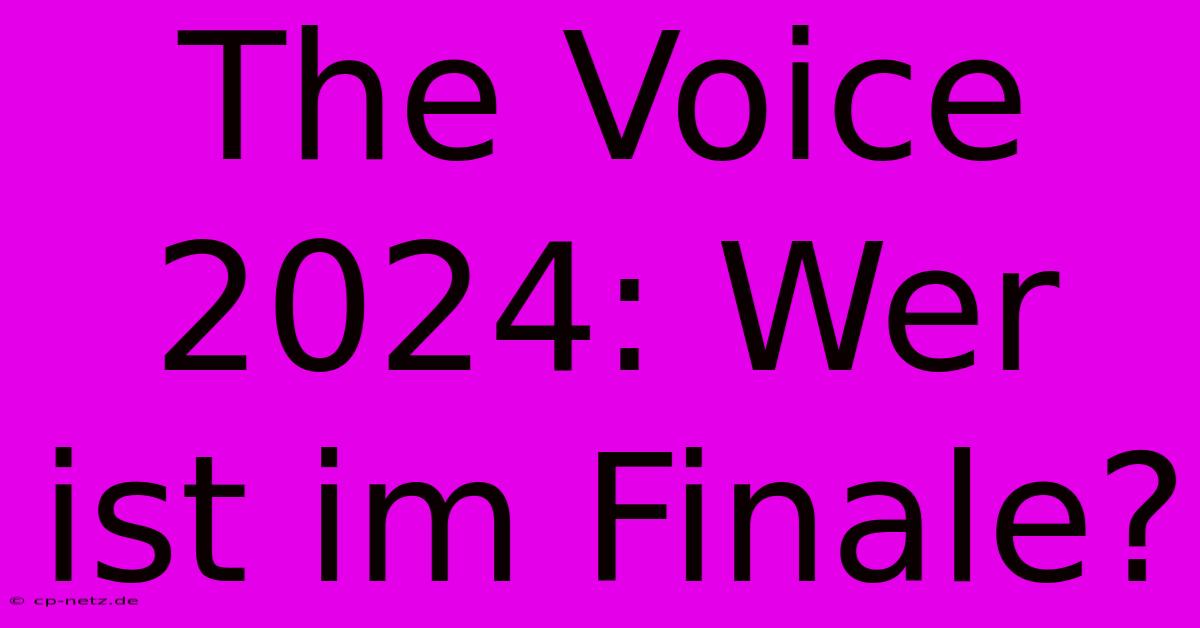 The Voice 2024: Wer Ist Im Finale?