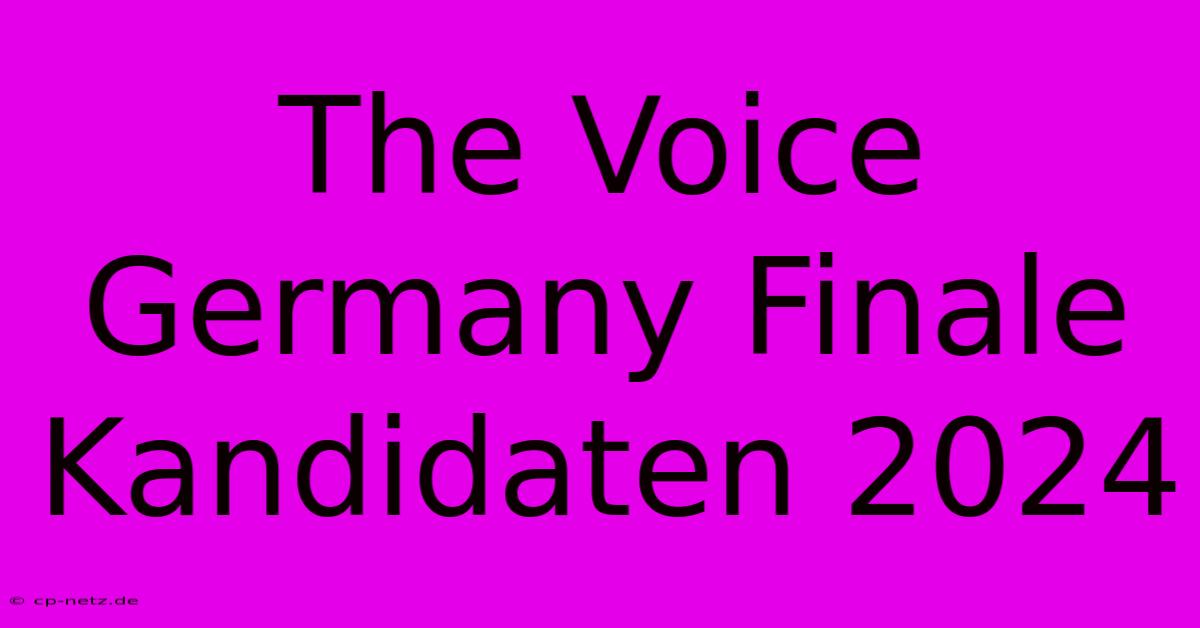 The Voice Germany Finale Kandidaten 2024