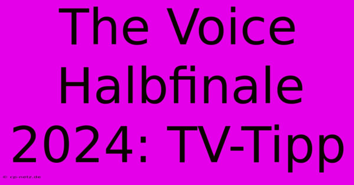 The Voice Halbfinale 2024: TV-Tipp