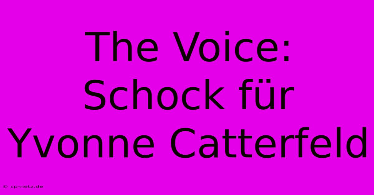 The Voice: Schock Für Yvonne Catterfeld