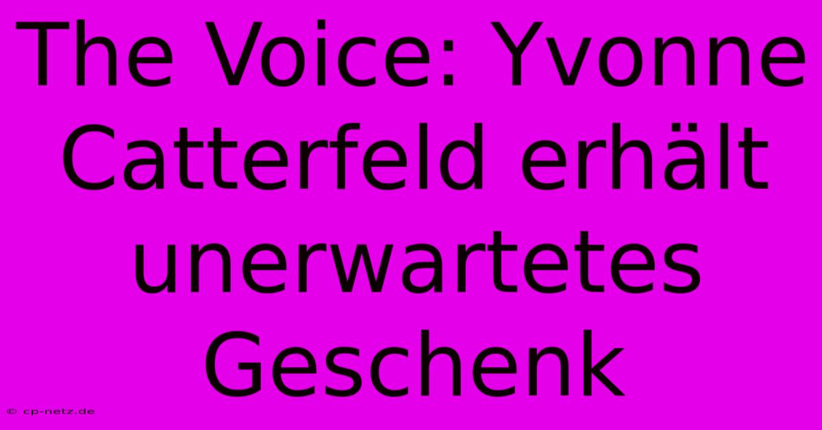 The Voice: Yvonne Catterfeld Erhält Unerwartetes Geschenk