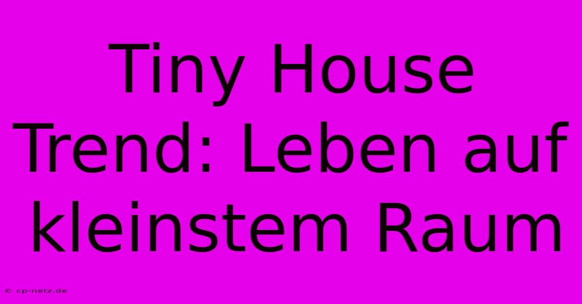 Tiny House Trend: Leben Auf Kleinstem Raum