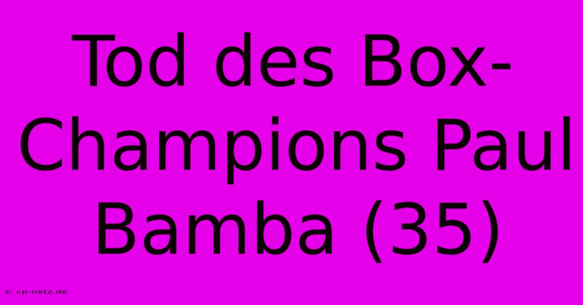 Tod Des Box-Champions Paul Bamba (35)