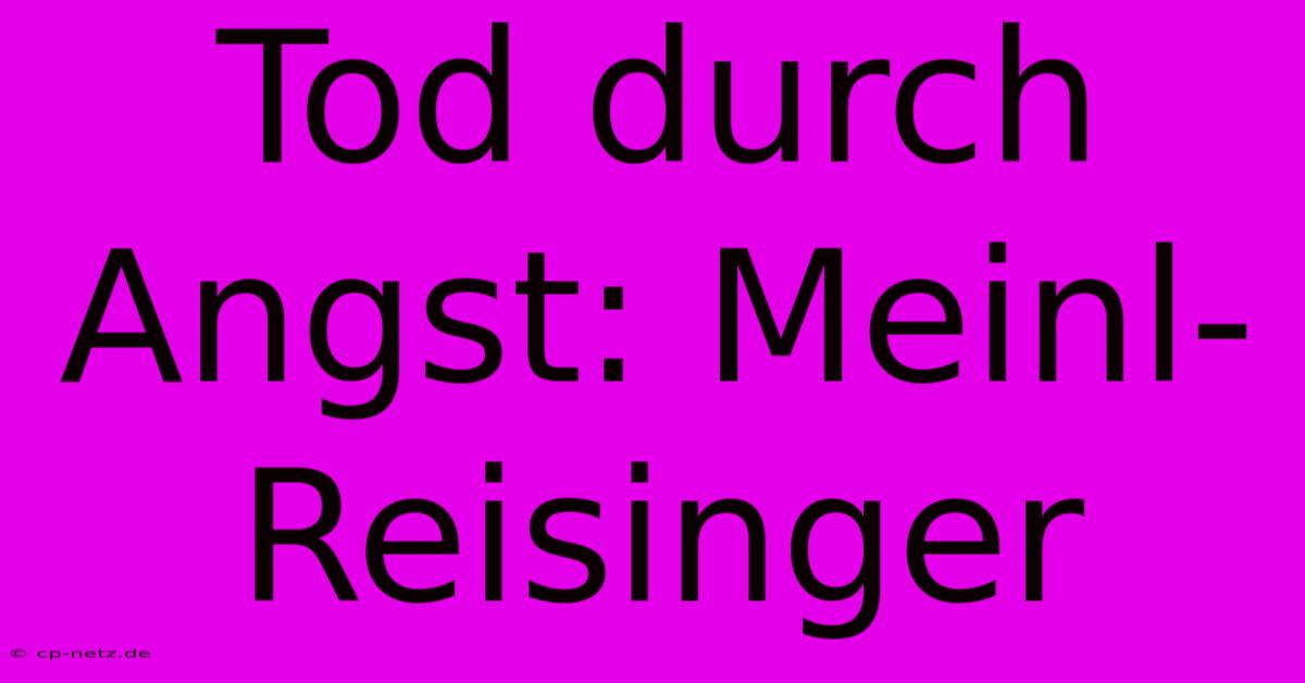 Tod Durch Angst: Meinl-Reisinger