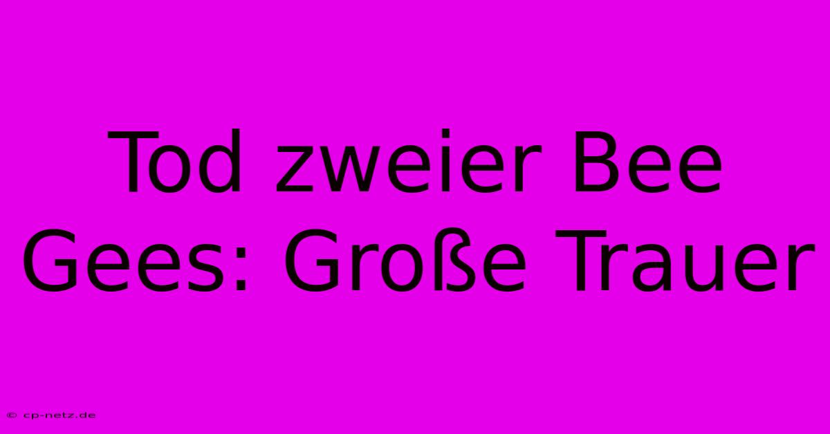 Tod Zweier Bee Gees: Große Trauer