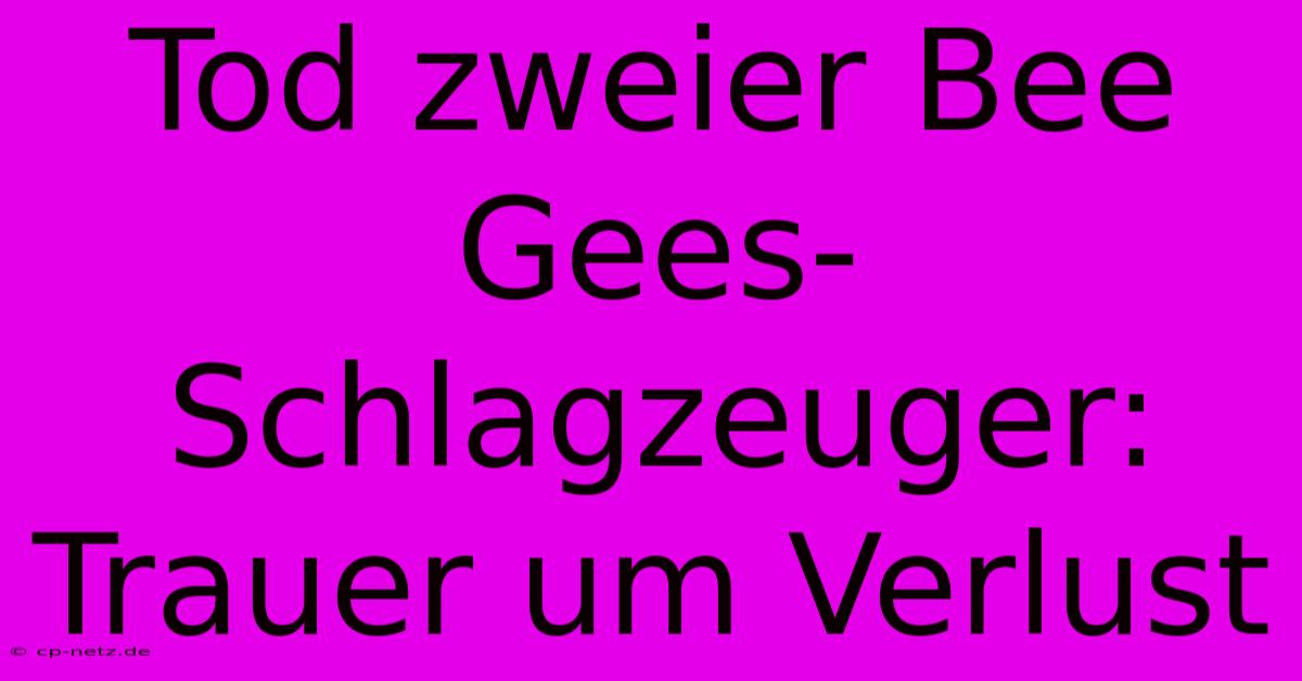 Tod Zweier Bee Gees-Schlagzeuger: Trauer Um Verlust