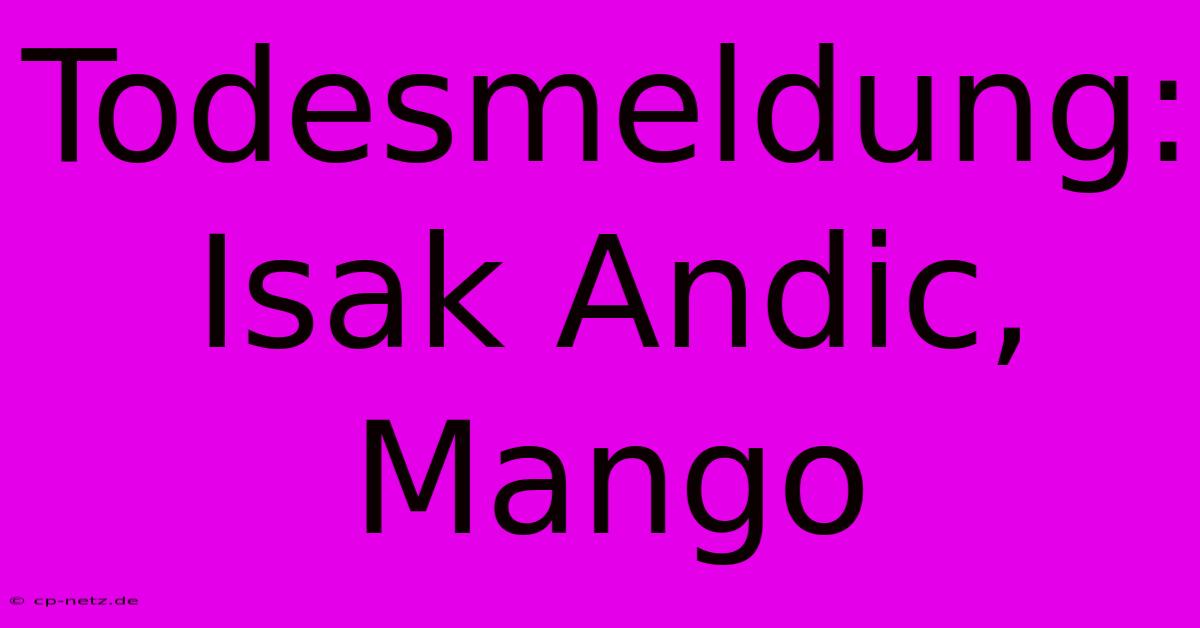 Todesmeldung: Isak Andic, Mango