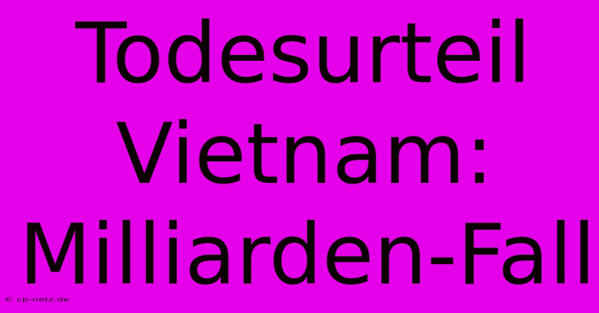 Todesurteil Vietnam: Milliarden-Fall