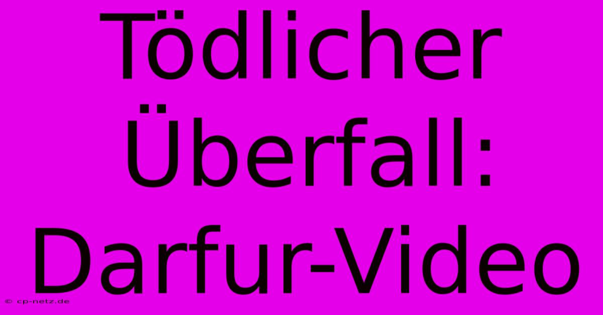 Tödlicher Überfall: Darfur-Video