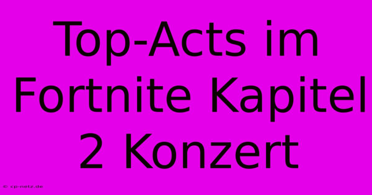 Top-Acts Im Fortnite Kapitel 2 Konzert