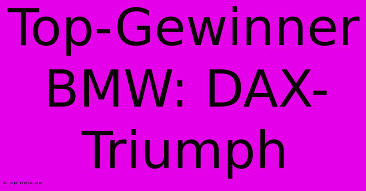 Top-Gewinner BMW: DAX-Triumph