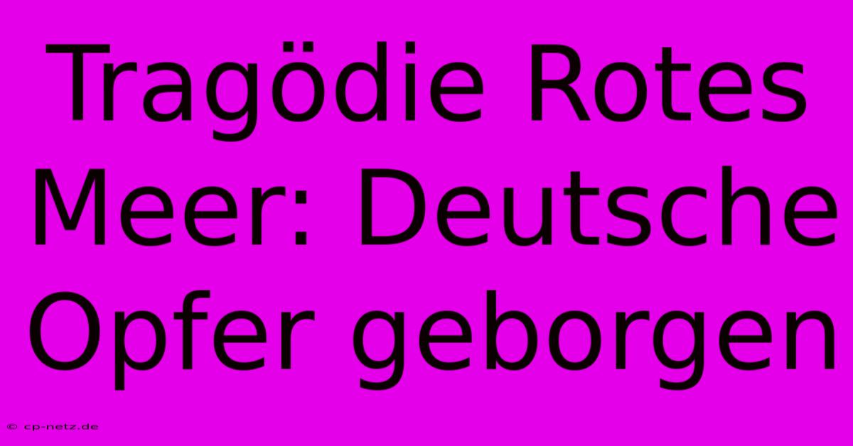 Tragödie Rotes Meer: Deutsche Opfer Geborgen