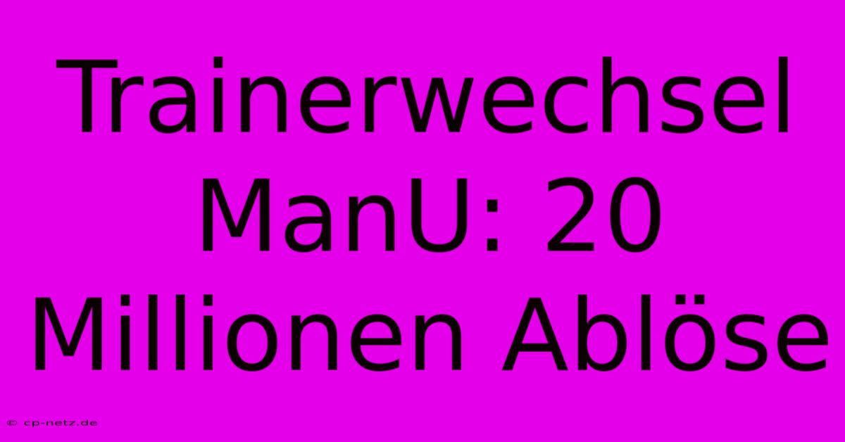 Trainerwechsel ManU: 20 Millionen Ablöse