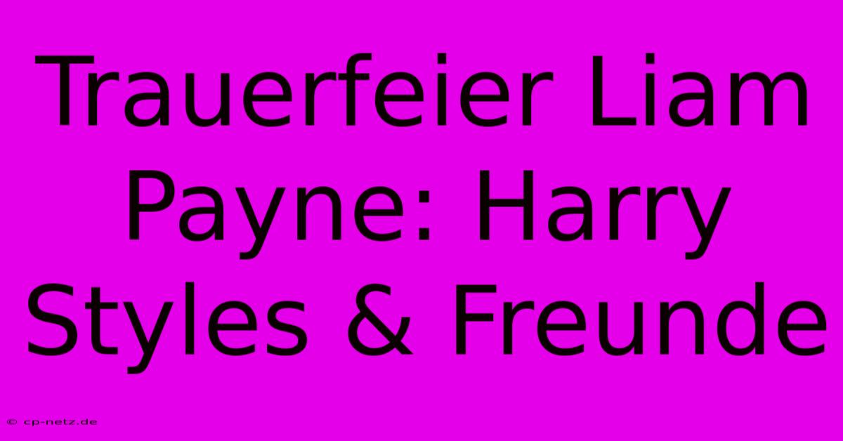 Trauerfeier Liam Payne: Harry Styles & Freunde