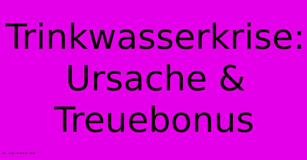 Trinkwasserkrise: Ursache & Treuebonus