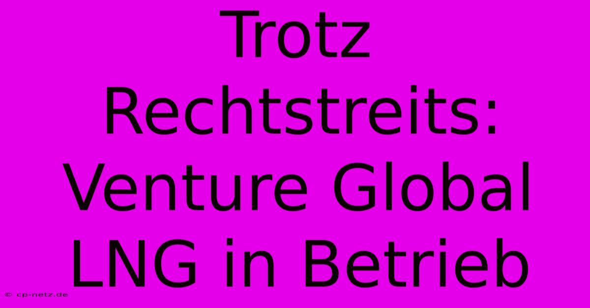 Trotz Rechtstreits: Venture Global LNG In Betrieb