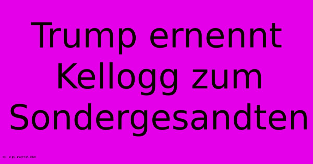 Trump Ernennt Kellogg Zum Sondergesandten