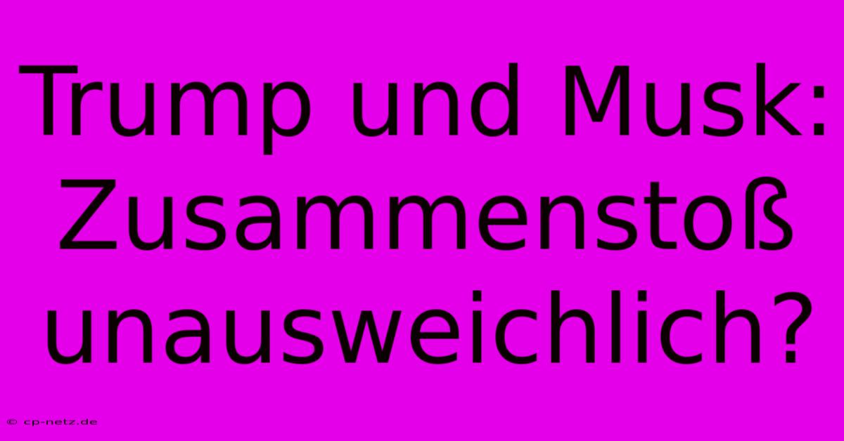 Trump Und Musk:  Zusammenstoß Unausweichlich?