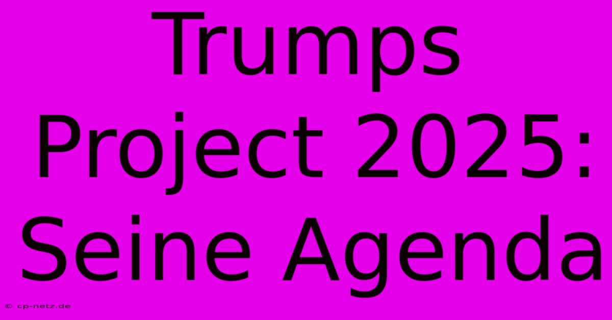 Trumps Project 2025:  Seine Agenda