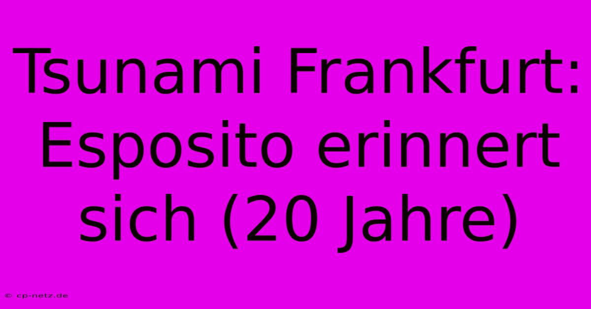 Tsunami Frankfurt: Esposito Erinnert Sich (20 Jahre)