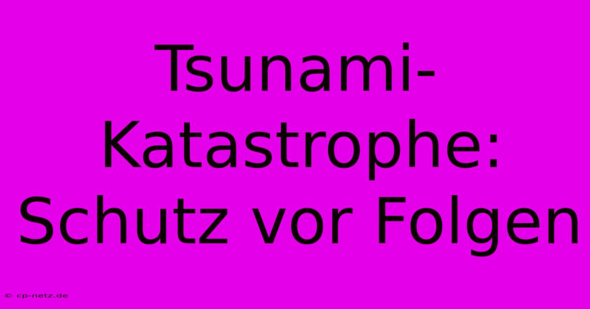 Tsunami-Katastrophe:  Schutz Vor Folgen