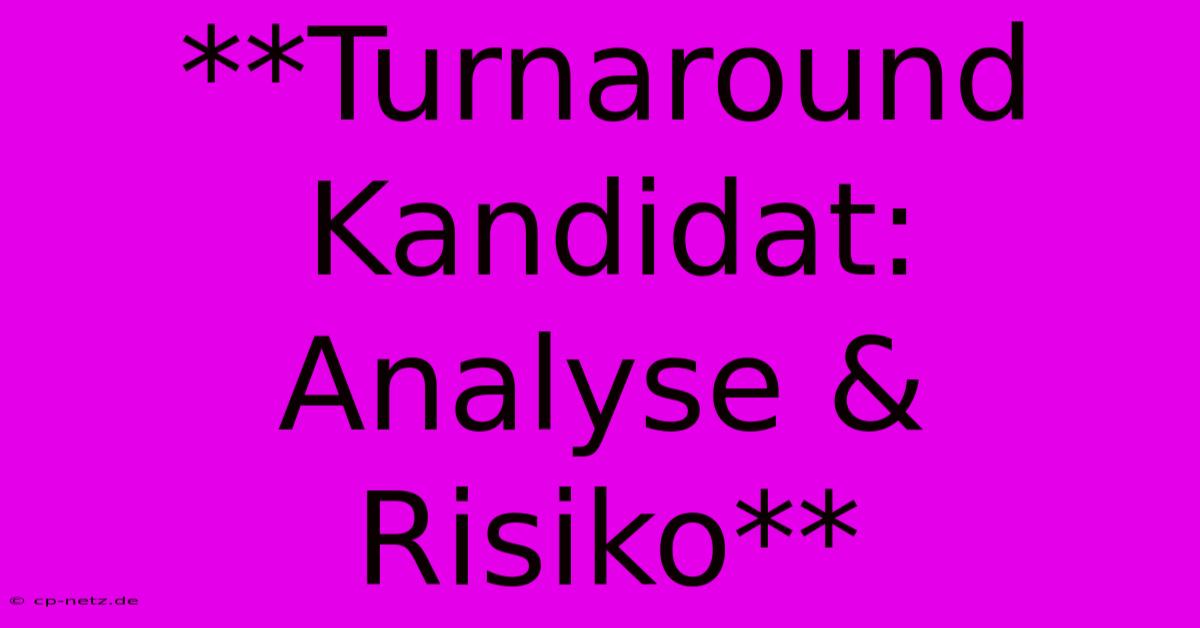 **Turnaround Kandidat:  Analyse & Risiko**