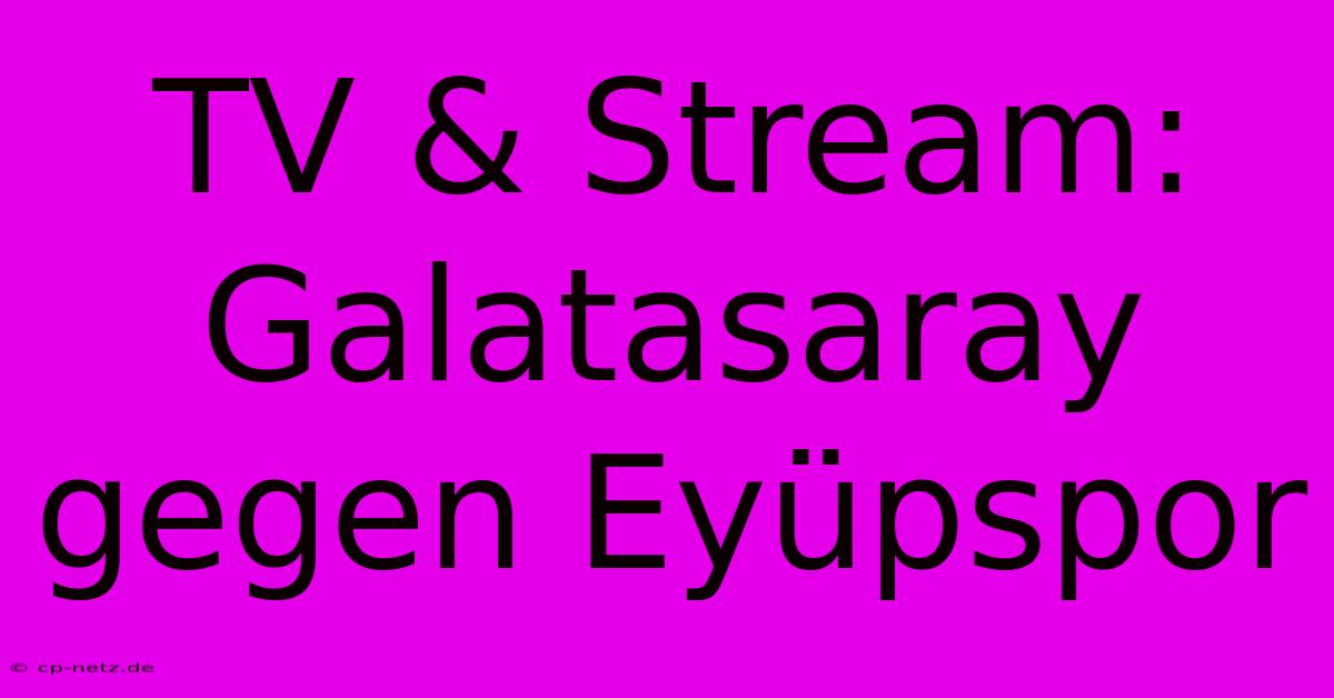 TV & Stream: Galatasaray Gegen Eyüpspor