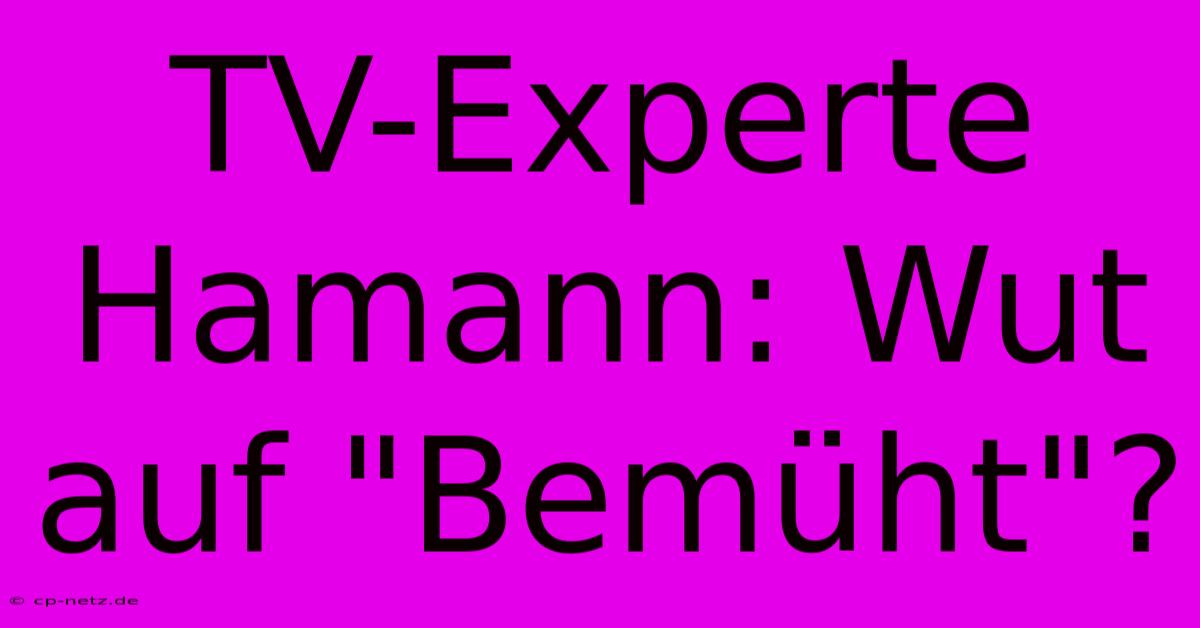 TV-Experte Hamann: Wut Auf 