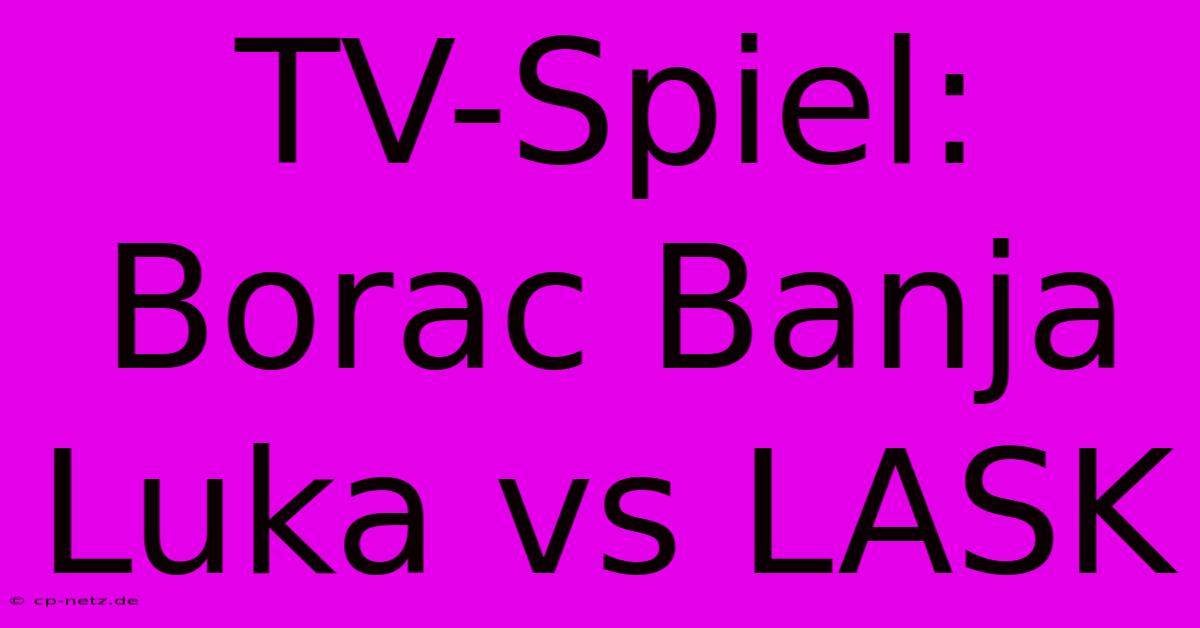 TV-Spiel: Borac Banja Luka Vs LASK