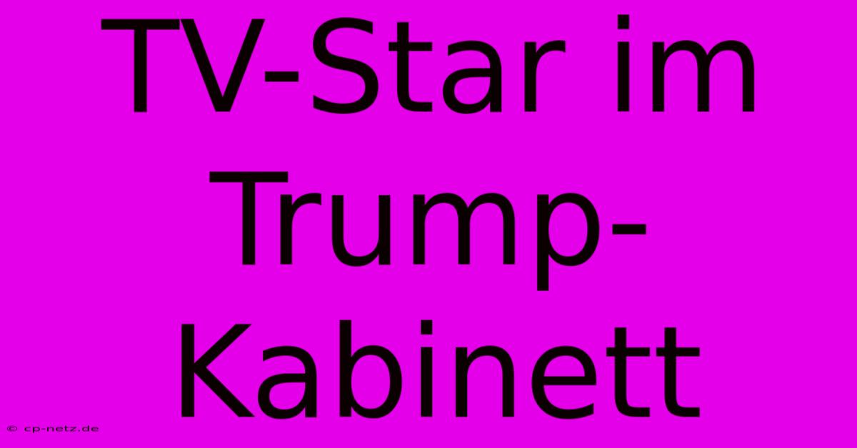 TV-Star Im Trump-Kabinett