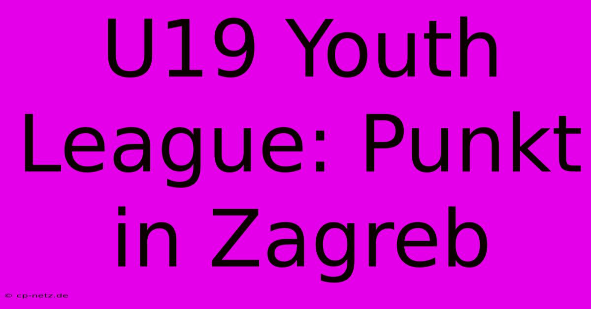 U19 Youth League: Punkt In Zagreb