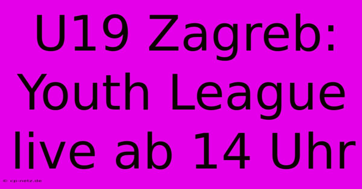 U19 Zagreb: Youth League Live Ab 14 Uhr