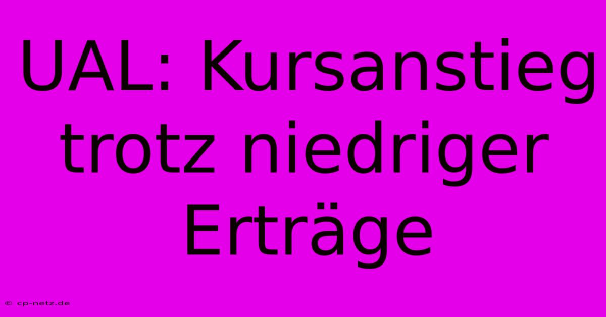 UAL: Kursanstieg Trotz Niedriger Erträge