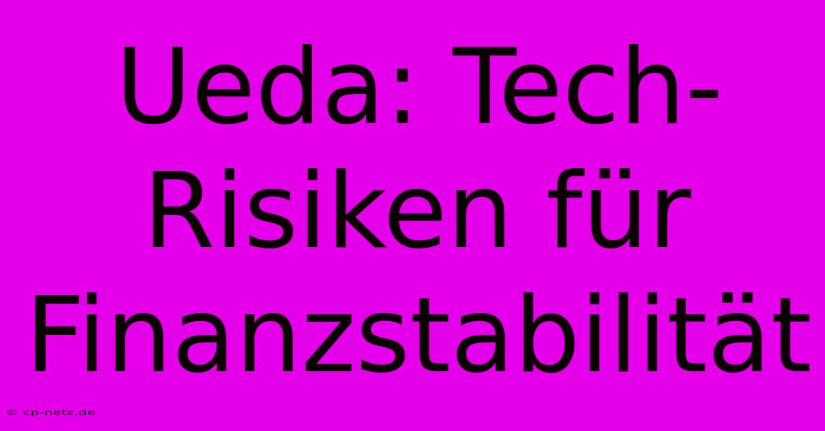 Ueda: Tech-Risiken Für Finanzstabilität