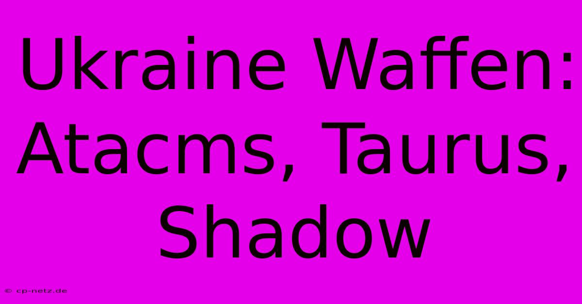 Ukraine Waffen: Atacms, Taurus, Shadow