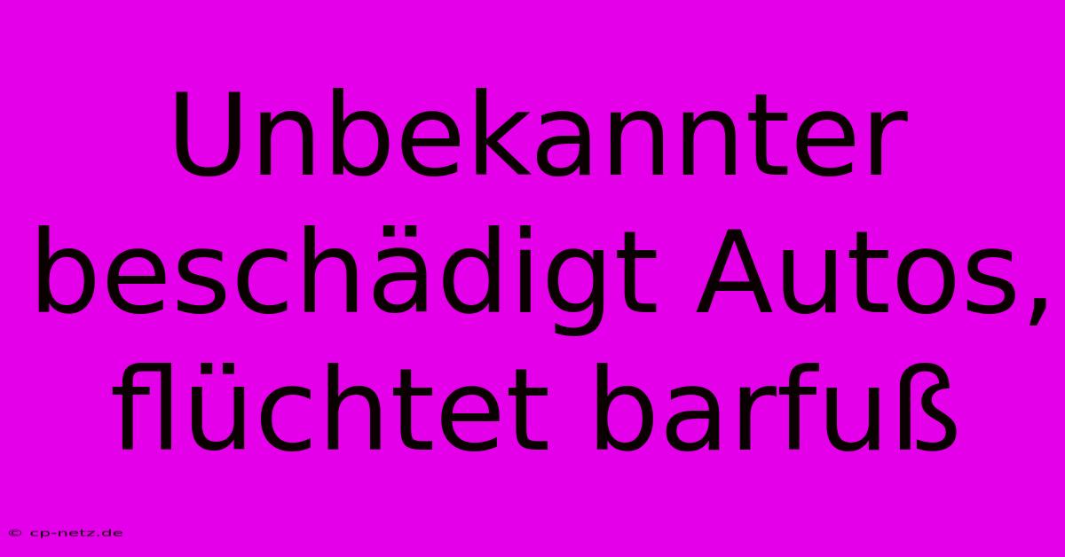 Unbekannter Beschädigt Autos, Flüchtet Barfuß