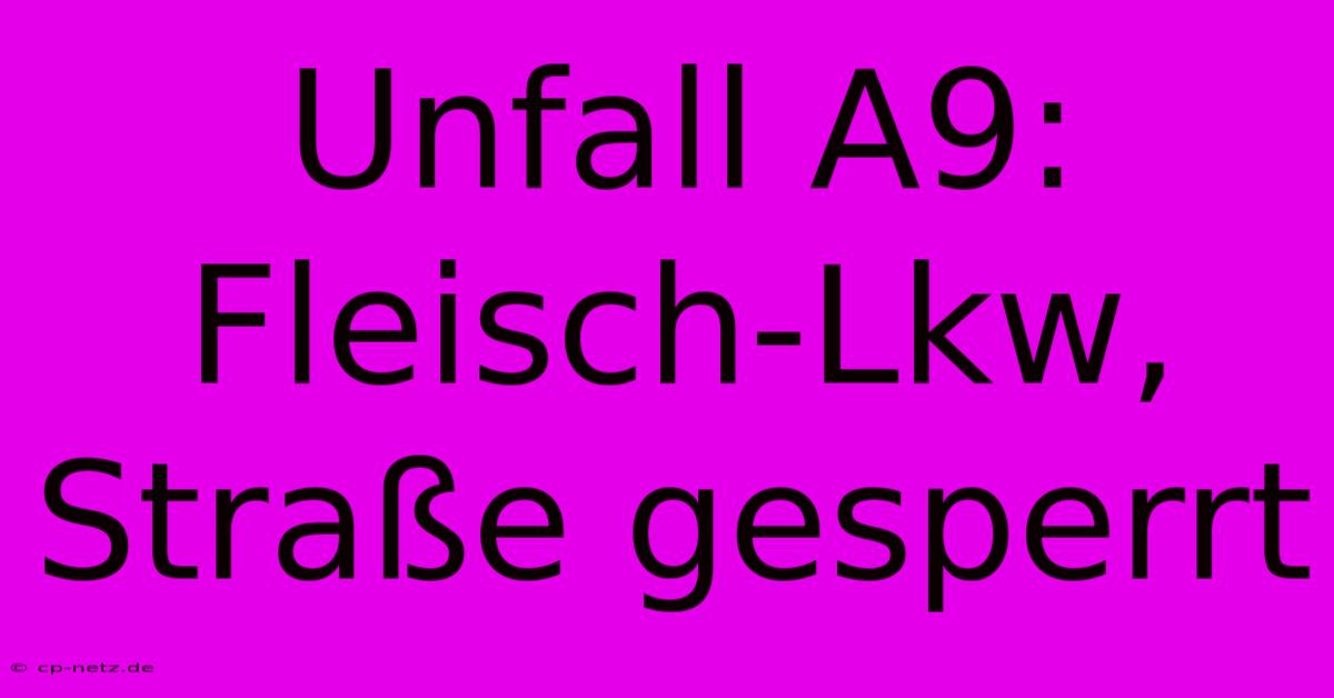 Unfall A9: Fleisch-Lkw, Straße Gesperrt