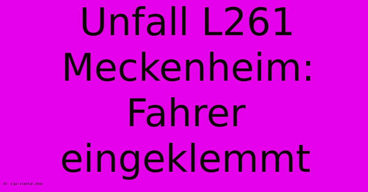 Unfall L261 Meckenheim: Fahrer Eingeklemmt