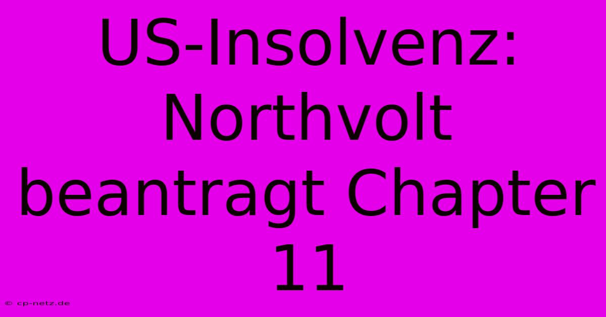 US-Insolvenz: Northvolt Beantragt Chapter 11