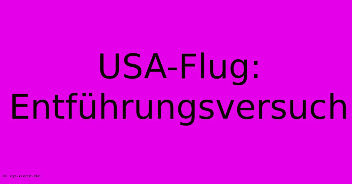 USA-Flug: Entführungsversuch