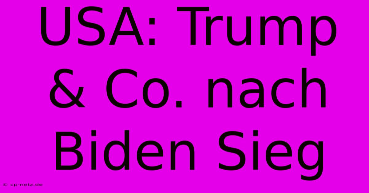 USA: Trump & Co. Nach Biden Sieg