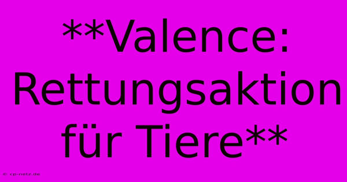 **Valence: Rettungsaktion Für Tiere**