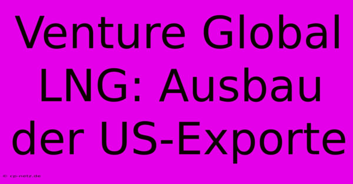 Venture Global LNG: Ausbau Der US-Exporte