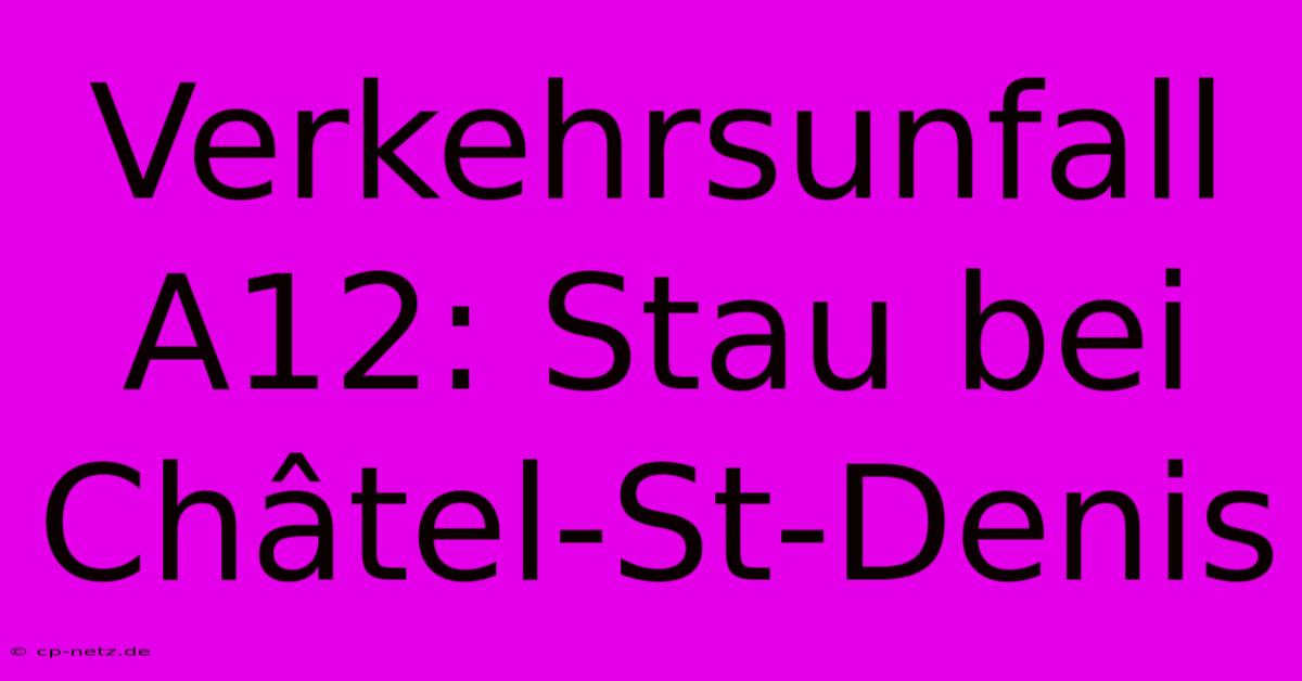 Verkehrsunfall A12: Stau Bei Châtel-St-Denis