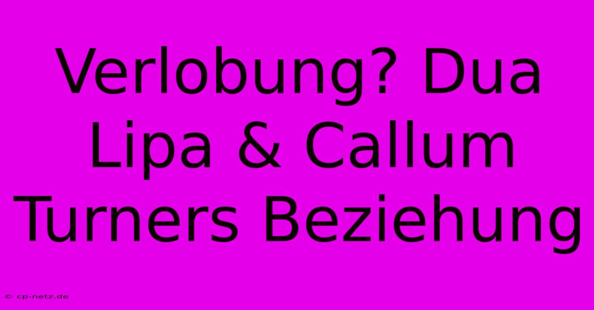 Verlobung? Dua Lipa & Callum Turners Beziehung