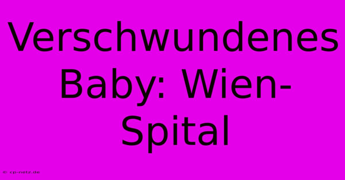 Verschwundenes Baby: Wien-Spital