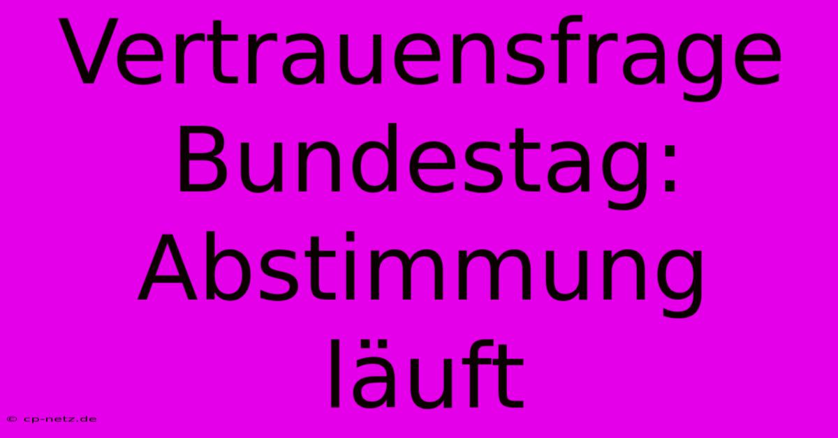 Vertrauensfrage Bundestag: Abstimmung Läuft