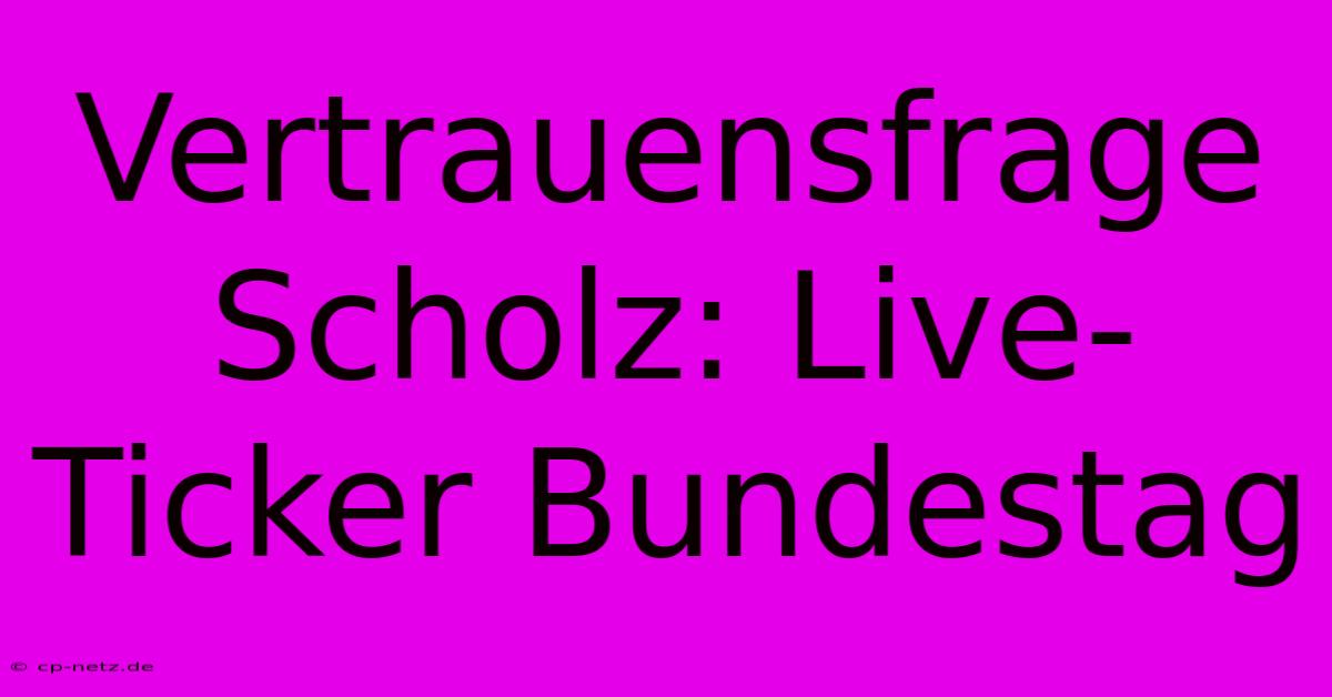 Vertrauensfrage Scholz: Live-Ticker Bundestag