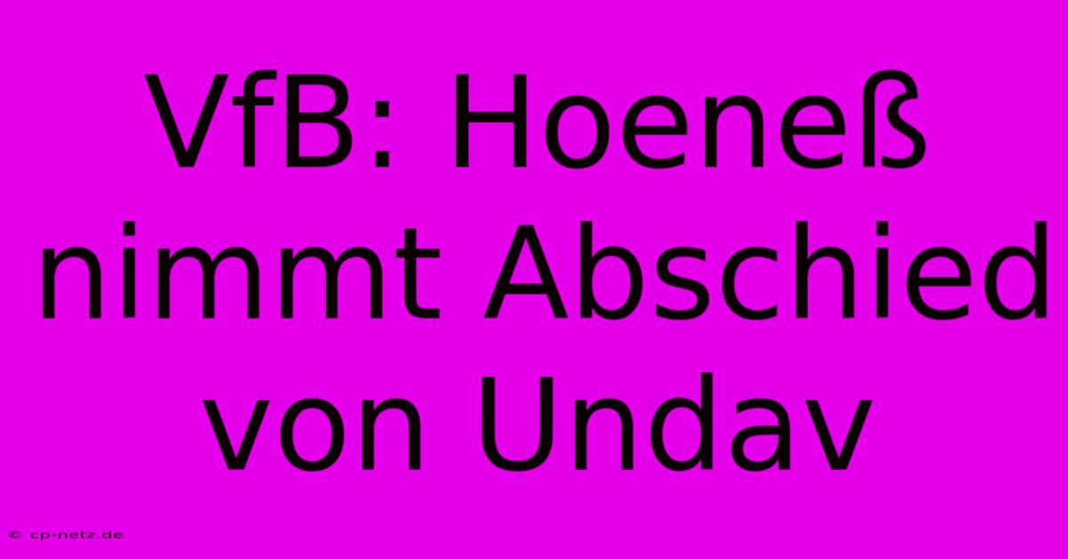 VfB: Hoeneß Nimmt Abschied Von Undav